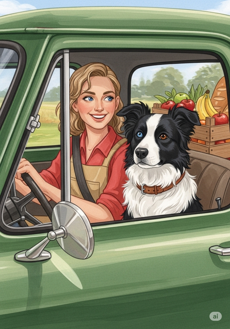 Dolly and Charlotte picking up rescued produce in their truck